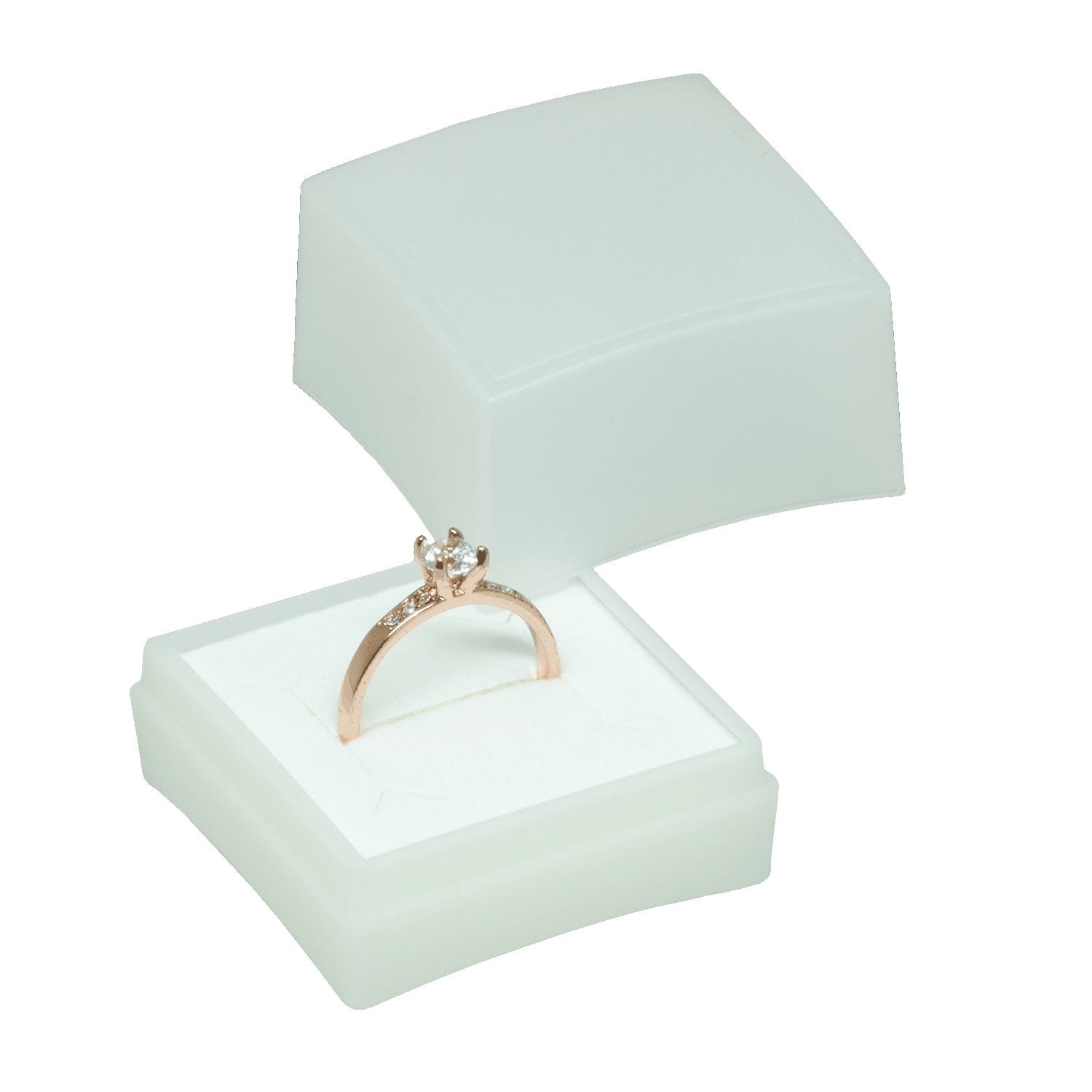 Plastic boxes for rings - wedding rings - stud earrings