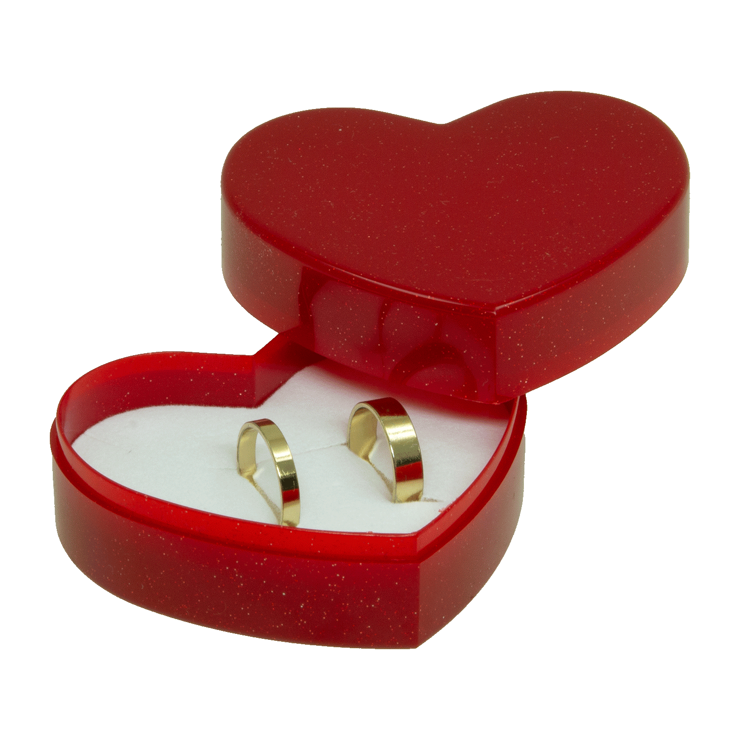 Red heart-shaped plastic box - large
