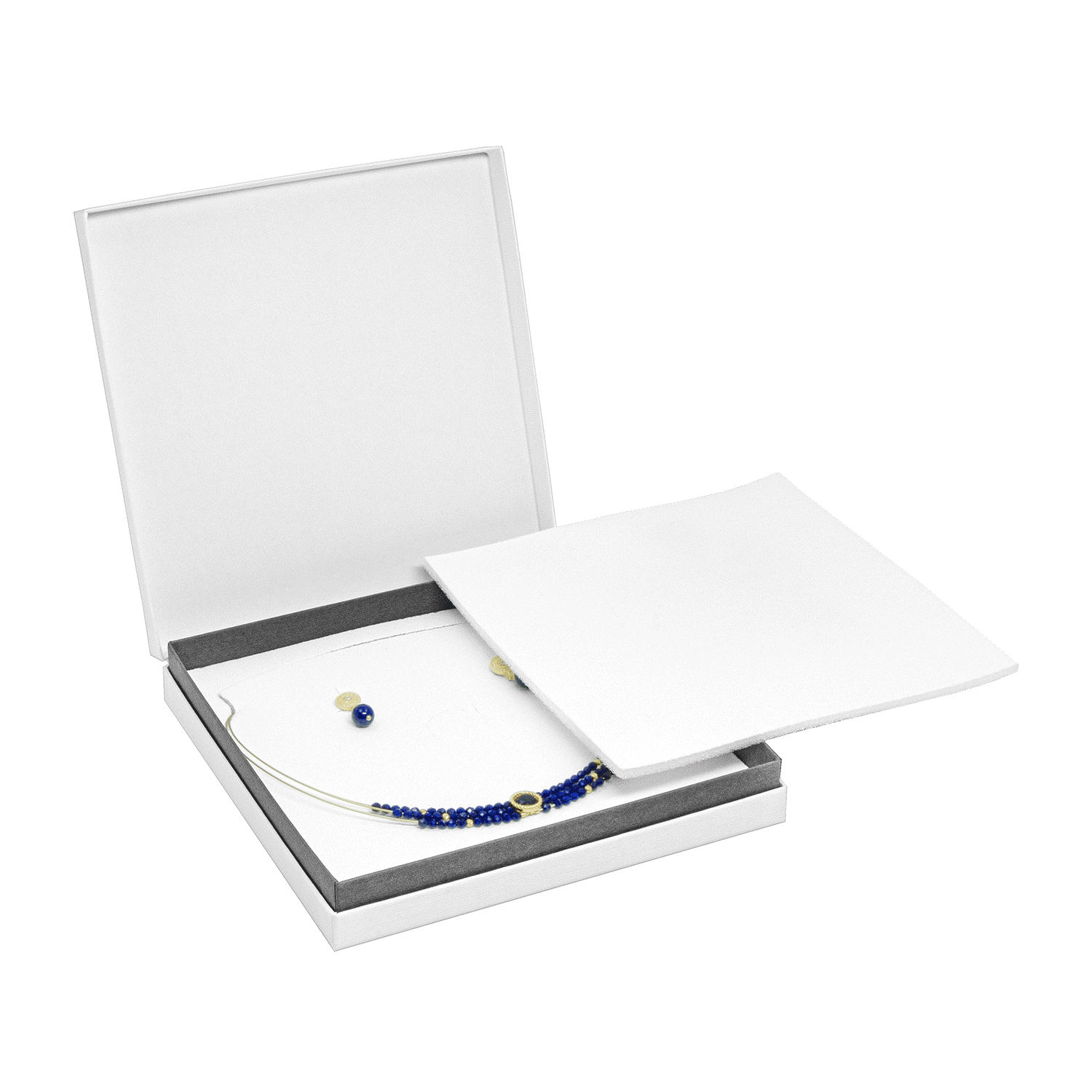 Cardboard boxes with hinge for necklaces - colliers