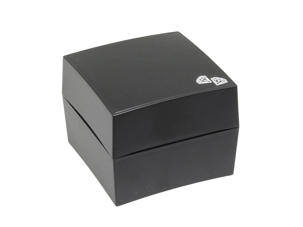 Plastic boxes with white diamond print for watches