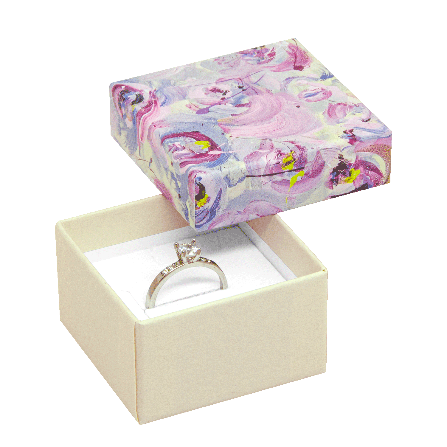 Cardboard boxes for rings - wedding rings - stud earrings