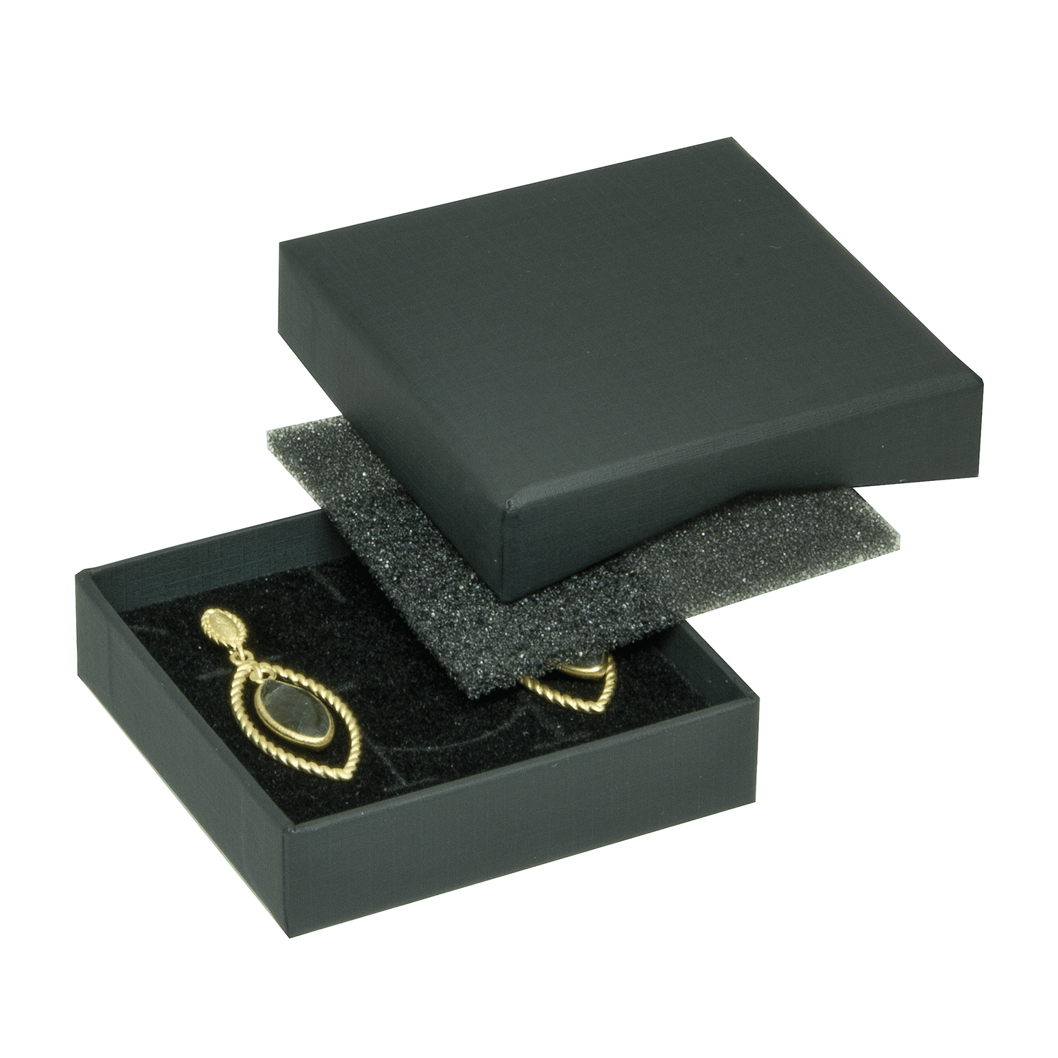 Flat cardboard boxes for rings - pendants - stud earrings