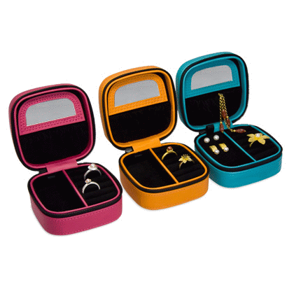 Colourful jewellery cases