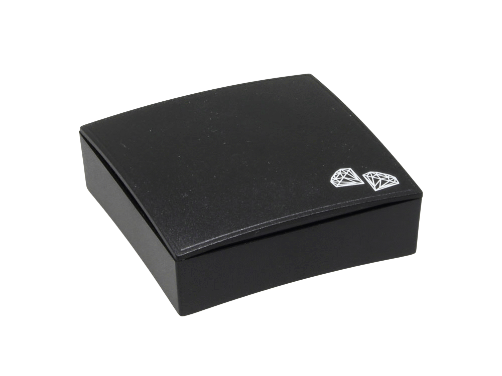 Plastic boxes with white diamond print for pendants - earrings - set