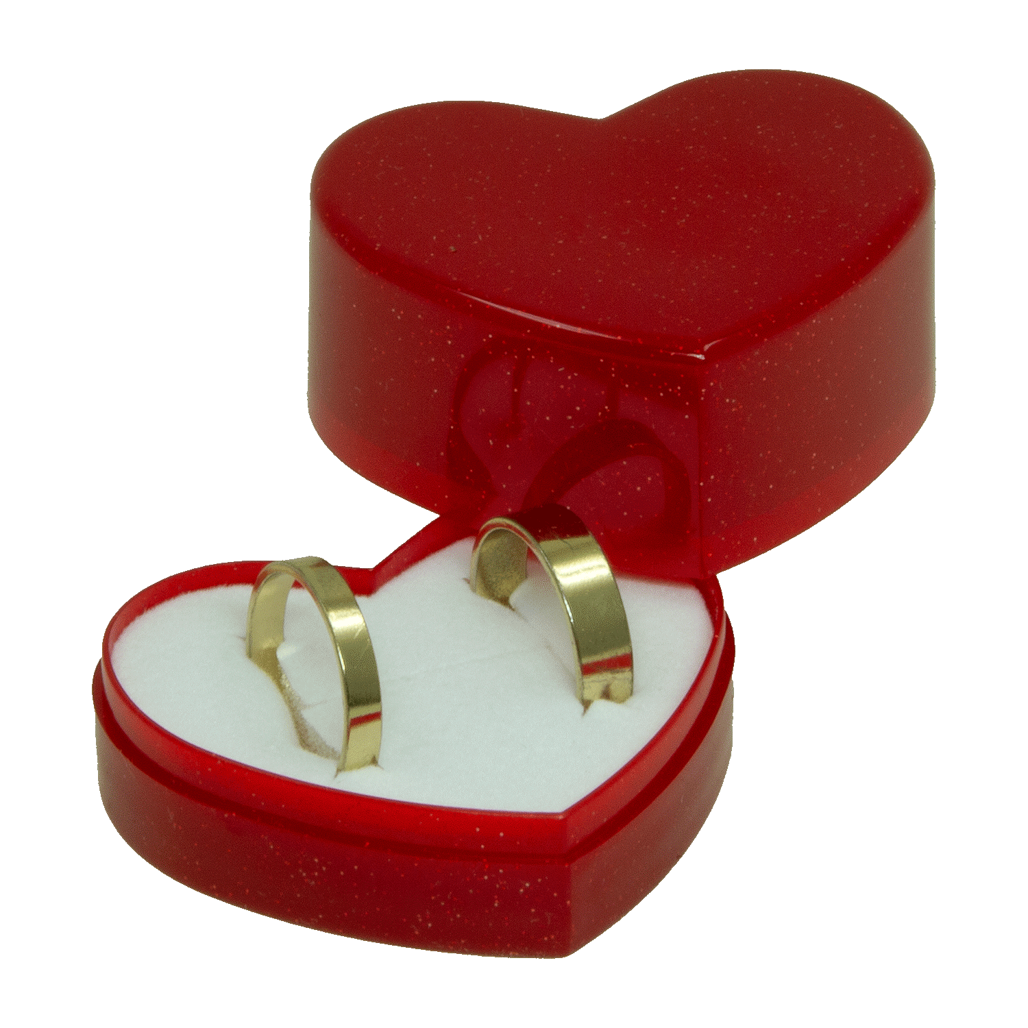 Red heart-shaped plastic box - small