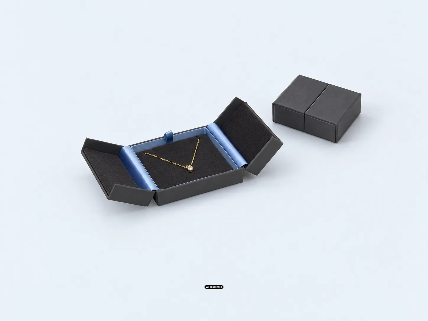 Open jewellery case from the 5860 DOUBLE DOOR series with necklace