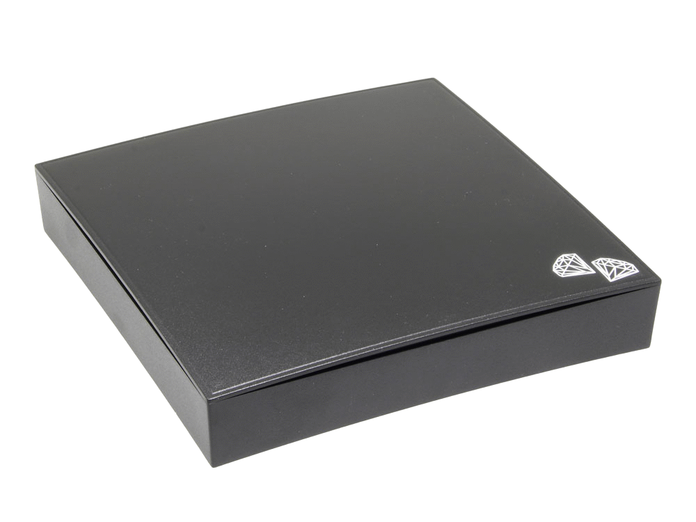 Plastic boxes with white diamond print for necklaces - colliers