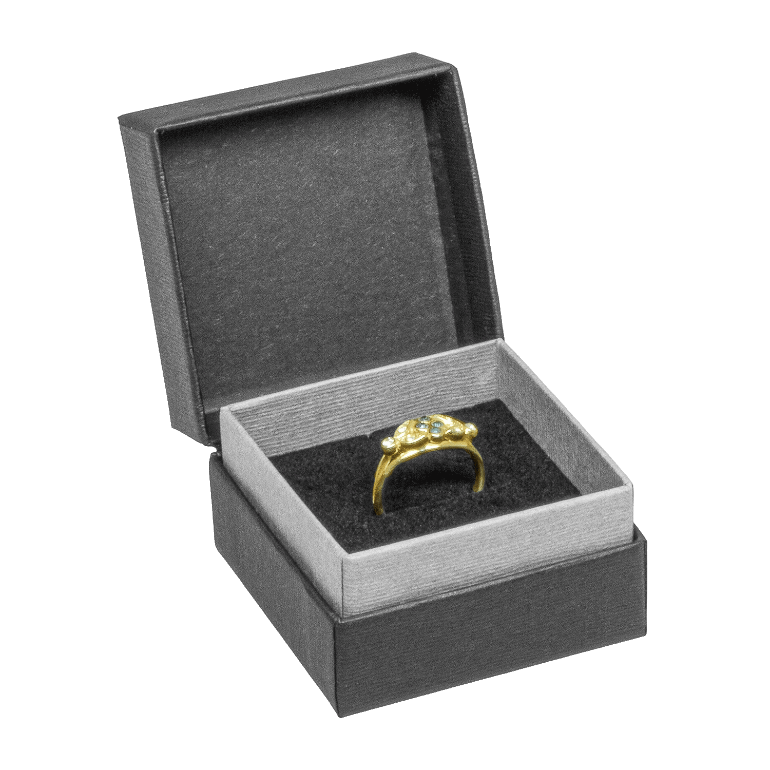 Cardboard boxes with hinge for rings - wedding rings - ear studs