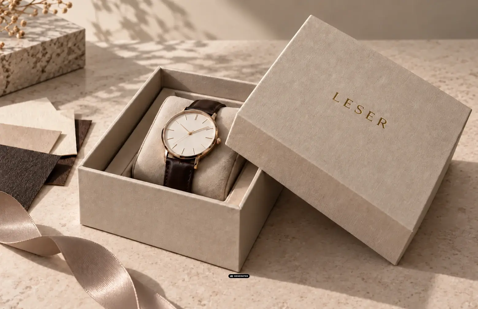 Slip lid boxes as watch packaging